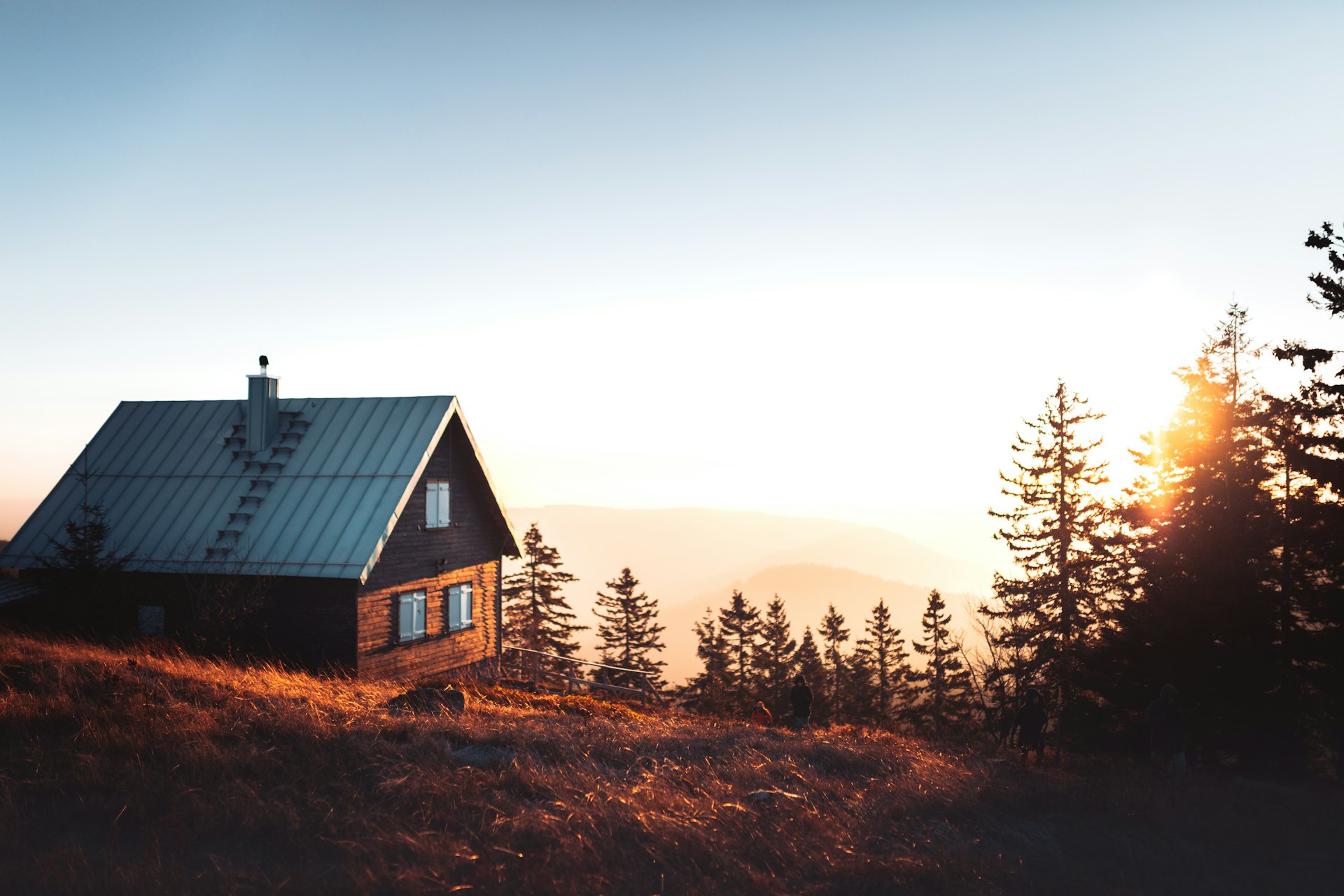 A cozy cabin in Northern Ontario at golden hour